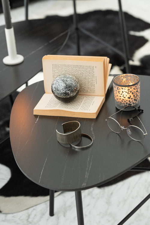 J-Line presse-papier Lagen - glas - zwart/zilver - small - vtwonen shop