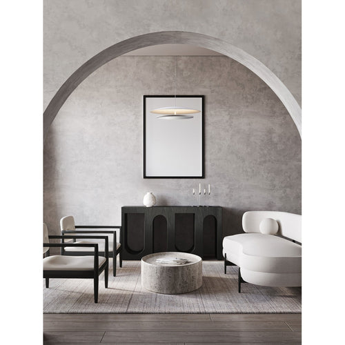 Nova Luce OLOS Geïntegreerde LED-hanglamp voor plafond, zandwit, chroom, Triac dimbare LED, 37W, 1786lm, 3000K