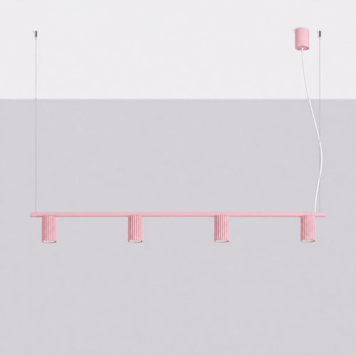 Sollux Lighting Kroonluchter KARBON 4 roze - 122x6,5x212cm