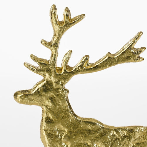 Mica Decorations Kerstdecoratie Hert - L20 x B5 x H27 cm - Aluminium, Marmer - Champagne