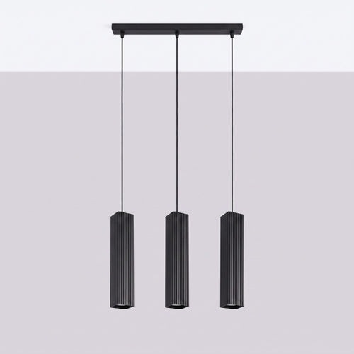 Sollux Lighting Hanglamp RAYO 3L zwart - 45x6x98cm