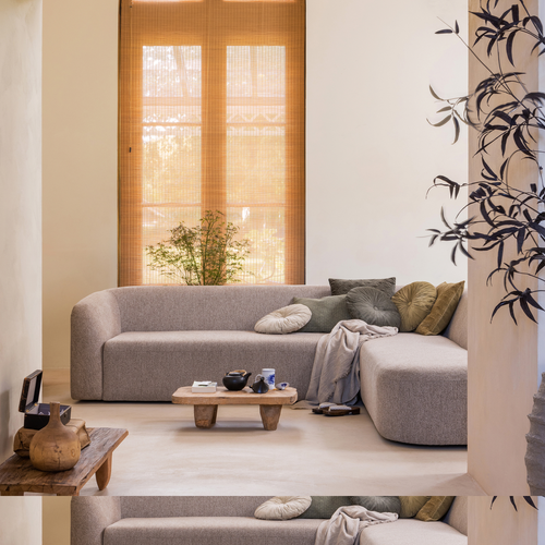 WOOOD hoekbank rechts Sloping - Polyester - Naturel - 77x225x87 - vtwonen shop