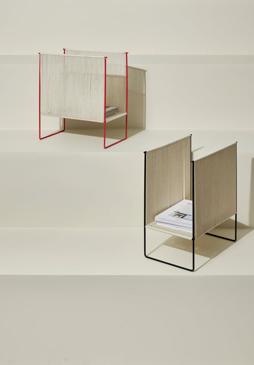 Hübsch tijdschriftenhouder String - katoen/iron - 41x25xh50cm