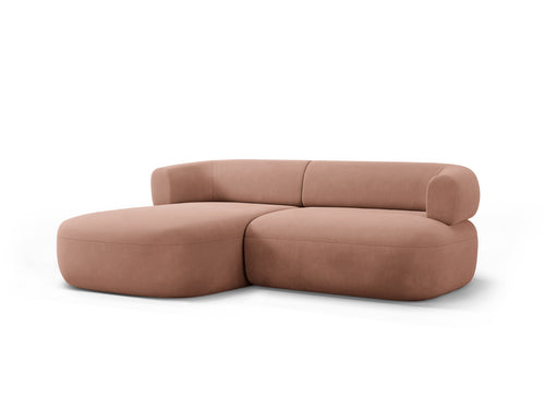 Micadoni linker hoekbank Jenny 5-zits, flueel terracotta - 145x200x73cm