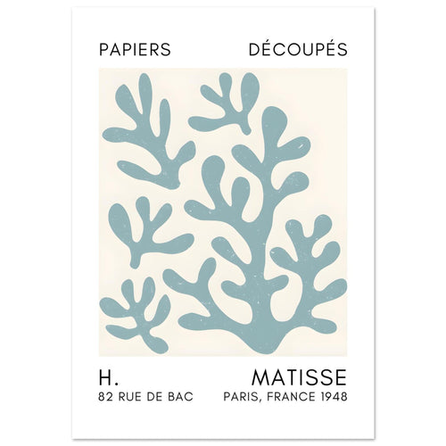Artfulprints  Matisse – Coral shadows turquoise   poster 70x100 cm - vtwonen shop