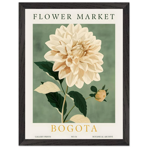 Artfulprints Poster met Lijst Flower market - Bogota   - 30x40 cm - Groen