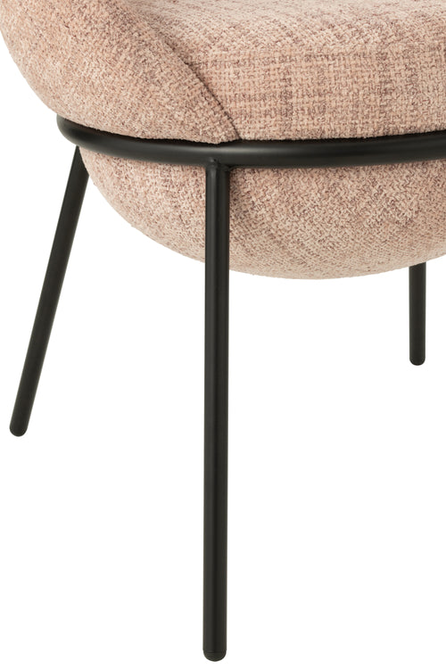 J-Line stoel - ijzer - lichtroze/zwart - vtwonen shop