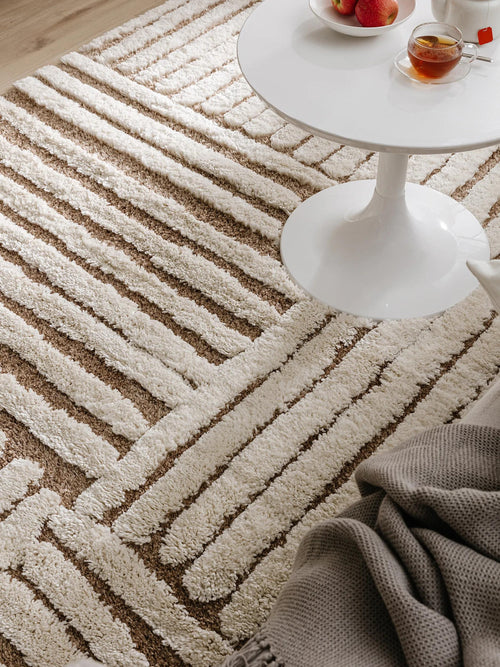 benuta shaggy vloerkleed Tibo - créme/beige - 200x290 cm