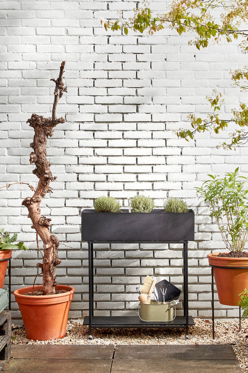 Mica Decorations Greenrax Plantenstandaard - L70 x B29 x H94 cm - Metaal - Zwart