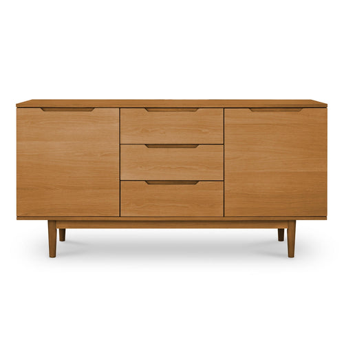 Furnhouse 3-deurs dressoir Kerteminde - Natuurlijk eikenhout - MDF, eikenfineer - 45x160x80