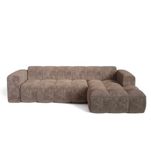 Premium Interiors - Rechthoekige hoekbank BLOOM - gewaafd fluweel mol 290cm