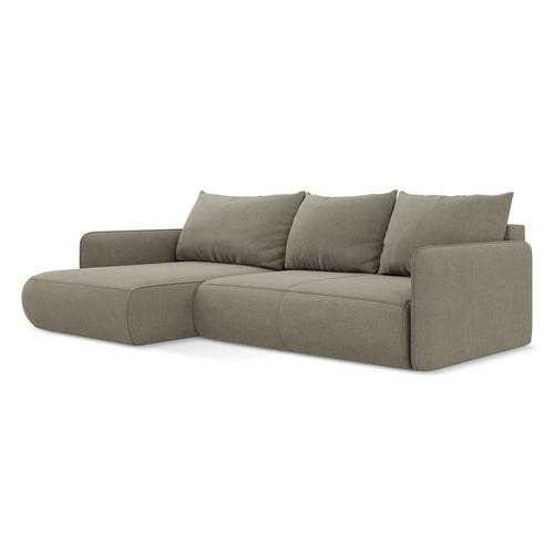 LaMiaSofa hoekbank links Palermo - textuurstof - donkerbeige - 240x148x86