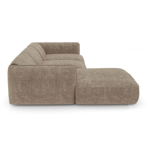 Sia Home - Hoekbanken links LIVIA - Fluweel weefsel - Mol - 272cm