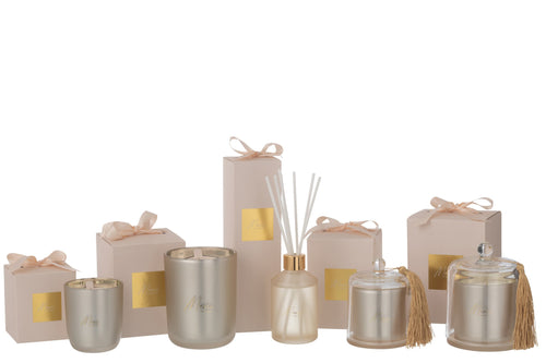 J-Line geurstokjes Merci - Elderflower - beige - 200ml