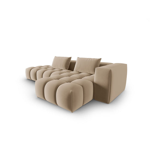 Cosmopolitan Design - Modulaire hoekbank rechts Verona 4-zits, flueel zand - 145x265x70cm