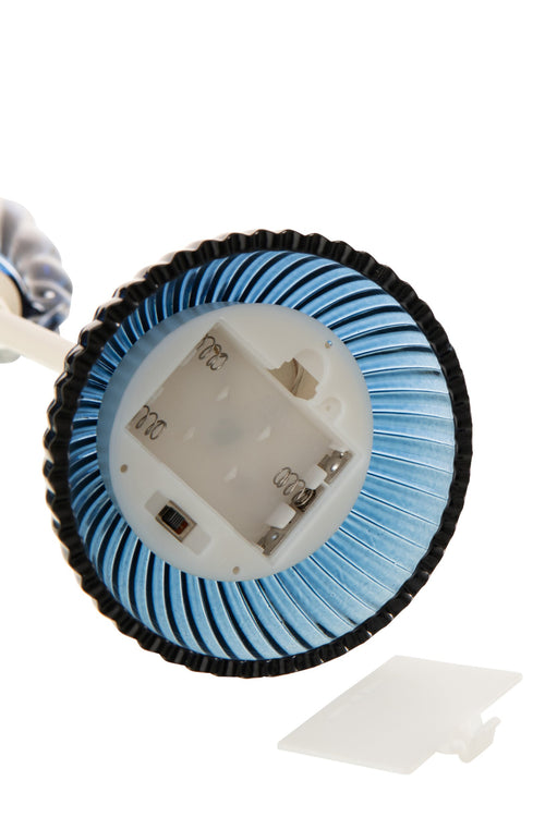 J-Line lamp Shell - ijzer - blauw/wit - small - LED lichtjes
