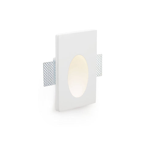 Faro Plas-1 - LED 1 Light Indoor Wandinbouwlamp Wit Gips