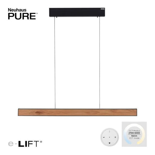 Neuhaus PURE hanglamp e-Lift - 2 lichts - 120  x 240   cm - zwart hout