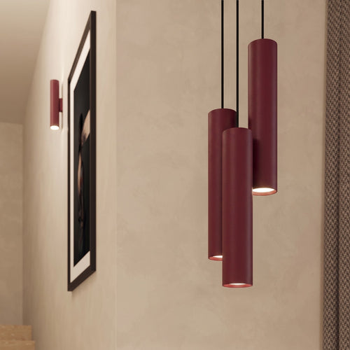 Sollux Lighting Hanglamp LAGOS 1 bordeaux - 8x8x100cm