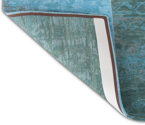 Vintage vloerkleed 8015 Azur - Blauw - 230 x 230 cm