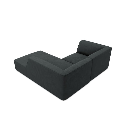 Cosmopolitan Design - Modulaire hoekbank rechts Siena 3-zits, ribfluwelen zwart - 180x186x69cm