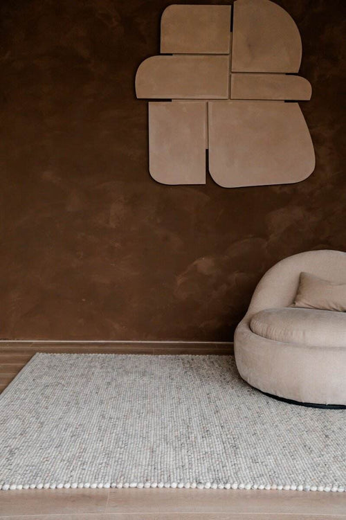 Interieur05 Wollen Vloerkleed Beige/Wit Gemeleerd Vik