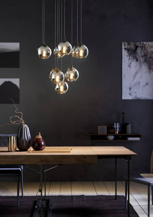 EGLO hanglamp Ariscani - ø 65,5 cm - smoke glas - zwart - vtwonen shop