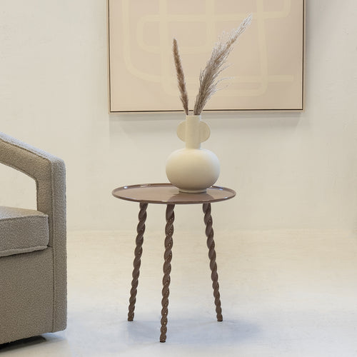 Giga Meubel Bijzettafel Santi - Bruin - Aluminium - 45,5x45,5cm - vtwonen shop