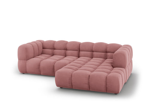 Cosmopolitan Design Modulaire hoekbank rechts Sky 3-zits, flueel, zalm - 162x244x70cm