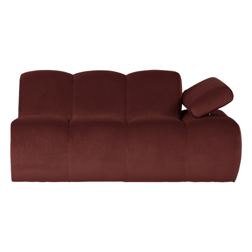 WOOOD 1,5-zits bank arm rechts Mojo - Velvet - Kastanjebruin - 74x164x97