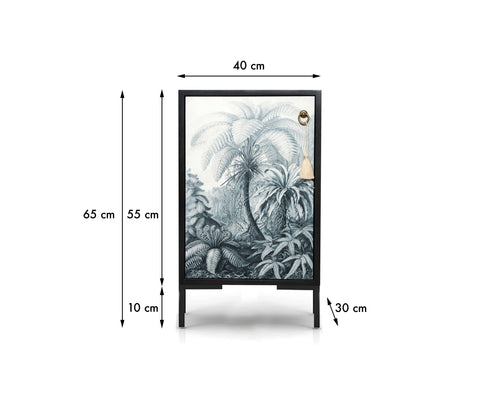 Really Nice Things - Nachtkastje - William - Black Vintage Palm - vtwonen shop