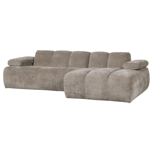 WOOOD chaise longue rechts Mojo - Geweven Ribstof - Donker Zand - vtwonen shop