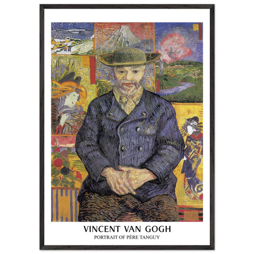 Artfulprints Poster met Lijst Vincent van Gogh - Portrait of Père Tanguy   - 70x100 cm - Meerkleurig