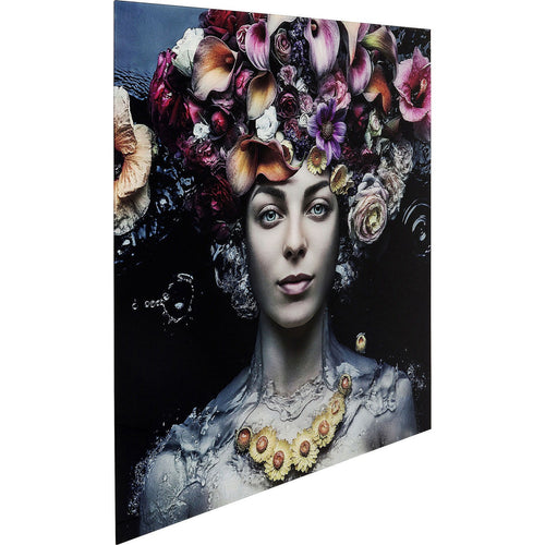 Kare Design Wandfoto bloem kunst vrouw 120x120cm