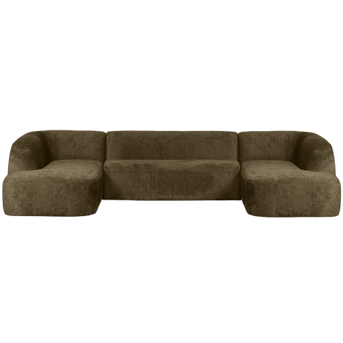 WOOOD u-vorm bank Sloping - Velvet - Bonsai - 77x339x225