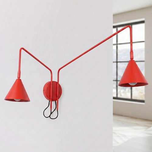 Sollux Lighting Wandlamp NOX 2 rood met schakelaar - 150x80x30cm