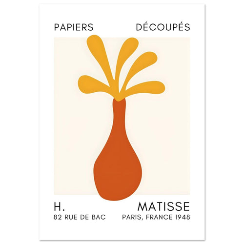 Artfulprints Poster met Lijst Matisse - Ocean flower yellow   - 30x40 cm - Geel