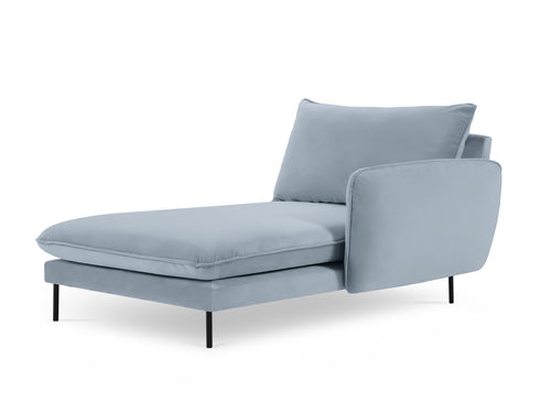 Cosmopolitan Design rechter chaise longue Vienna flueel, lichtblauw - 170x110x95cm