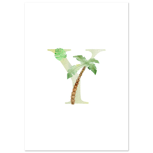 Artfulprints Poster Letter Y kindernaam   - 30x40 cm - Meerkleurig