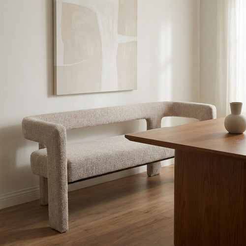 DÉJA Living Eetkamerbank Seto - Beige Stof - 160x54x68cm