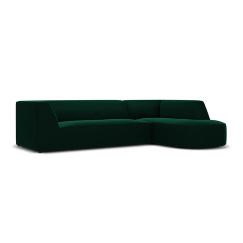 Cosmopolitan Design - Modulaire hoekbank rechts Siena 4-zits, flueel flessengroen - 180x273x69cm