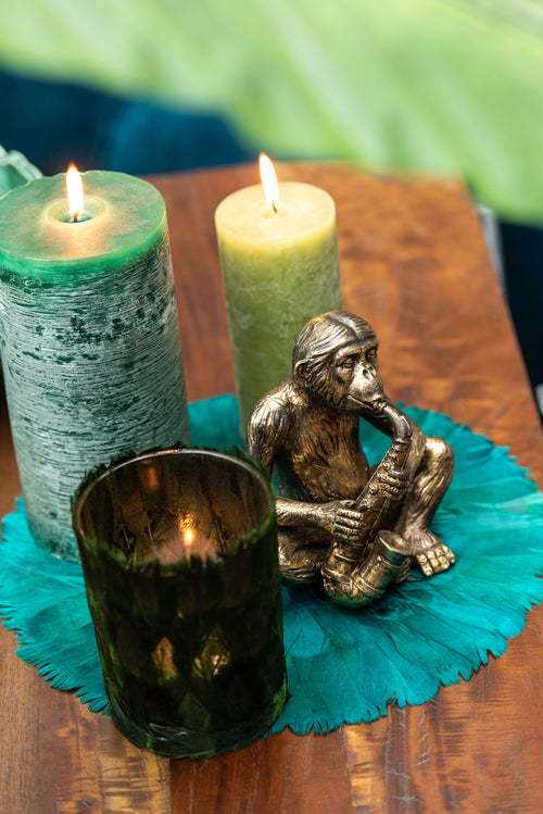 J-Line cilinderkaars - donkergroen - large - 52U - 6 stuks