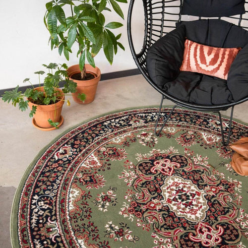 Interieur05 Rond Vintage vloerkleed Nain Perzisch Groen - 200 x 200 cm - vtwonen shop