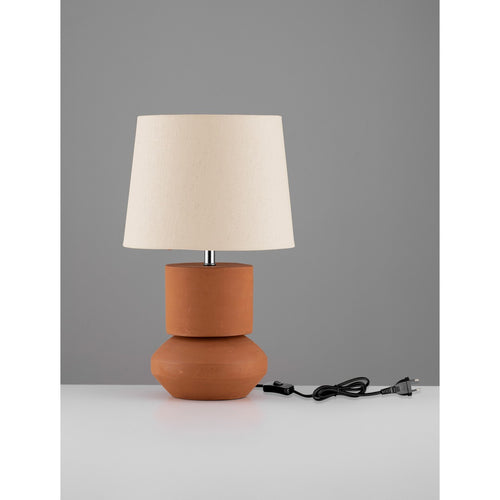 Nova Luce IZUMI Tafellamp met ronde, taps toelopende kap, terracotta, E27 fitting, 1x12W