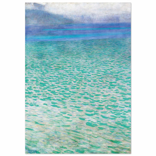 Artfulprints Poster met Lijst Gustav Klimt - Attersee   - 30x40 cm - Turquoise