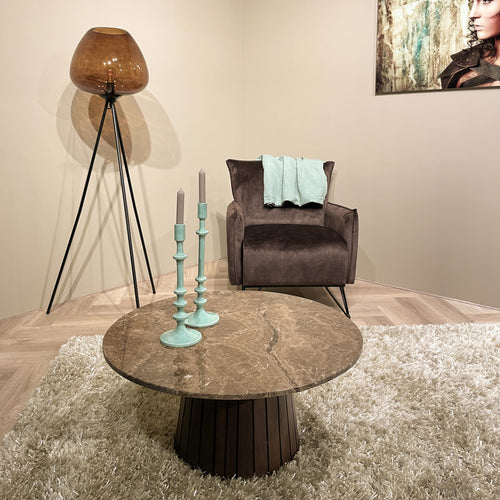 Livingfurn salontafel Empador - 80cm - marmer / Hout