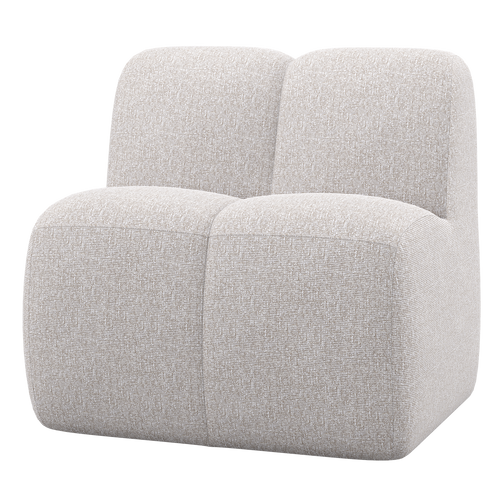 WOOOD eetbankje 84 cm met rugleuning Mojo - Bouclé - Ecru Melange - 83x84x73 cm