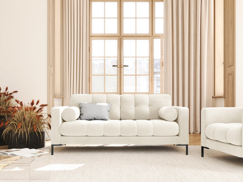 Cosmopolitan Design Bank Bali 2-zits, flueel, lichtbeige - 96x152x75cm