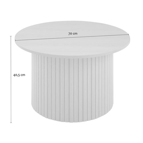 Calicosy - ELIE Set van 2 ronde salontafels - Eiken - 70x70x40 cm