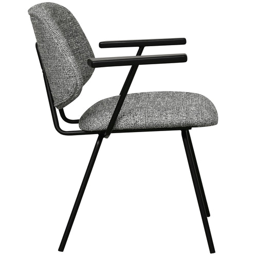 Furnhouse eetkamerstoelen armleuning Sofia - Grijs - Stof (Bouclé) - Set van 4